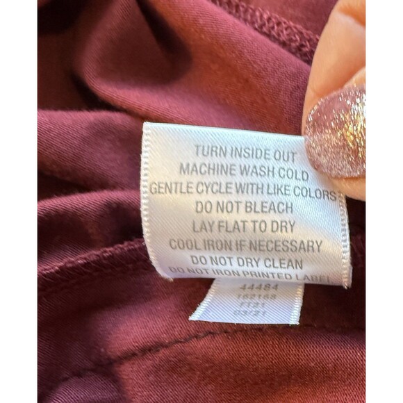 Garnet Hill Peasant Top Womens Size Small Wine Red Floral 3/4 Sleeve Shirt - Picture 6 of 9